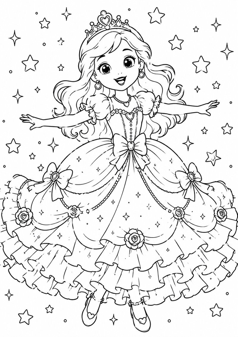 Princesas Para Colorear 3 dibujo para colorear