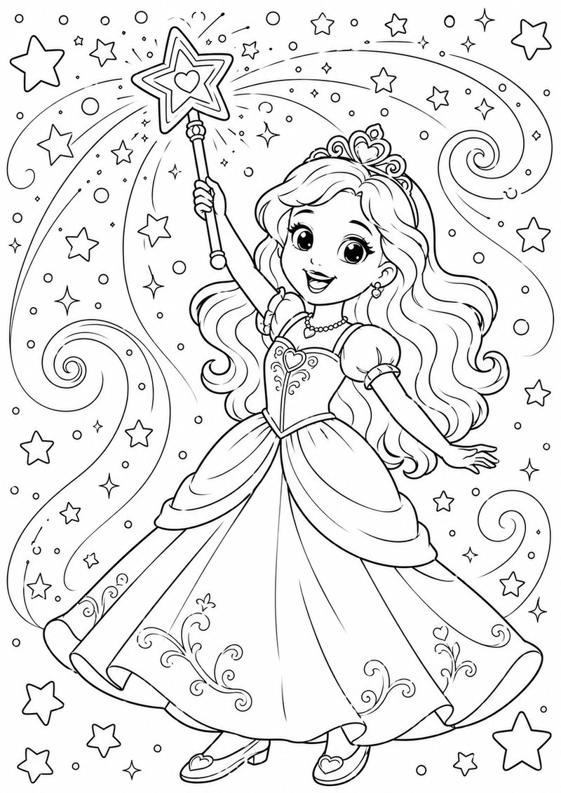 Princesas Para Colorear 4 dibujo para colorear