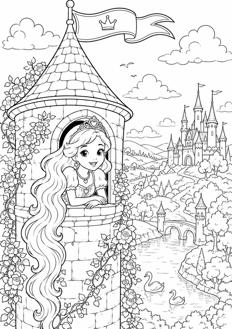 Princesas Para Colorear 7 dibujo para colorear