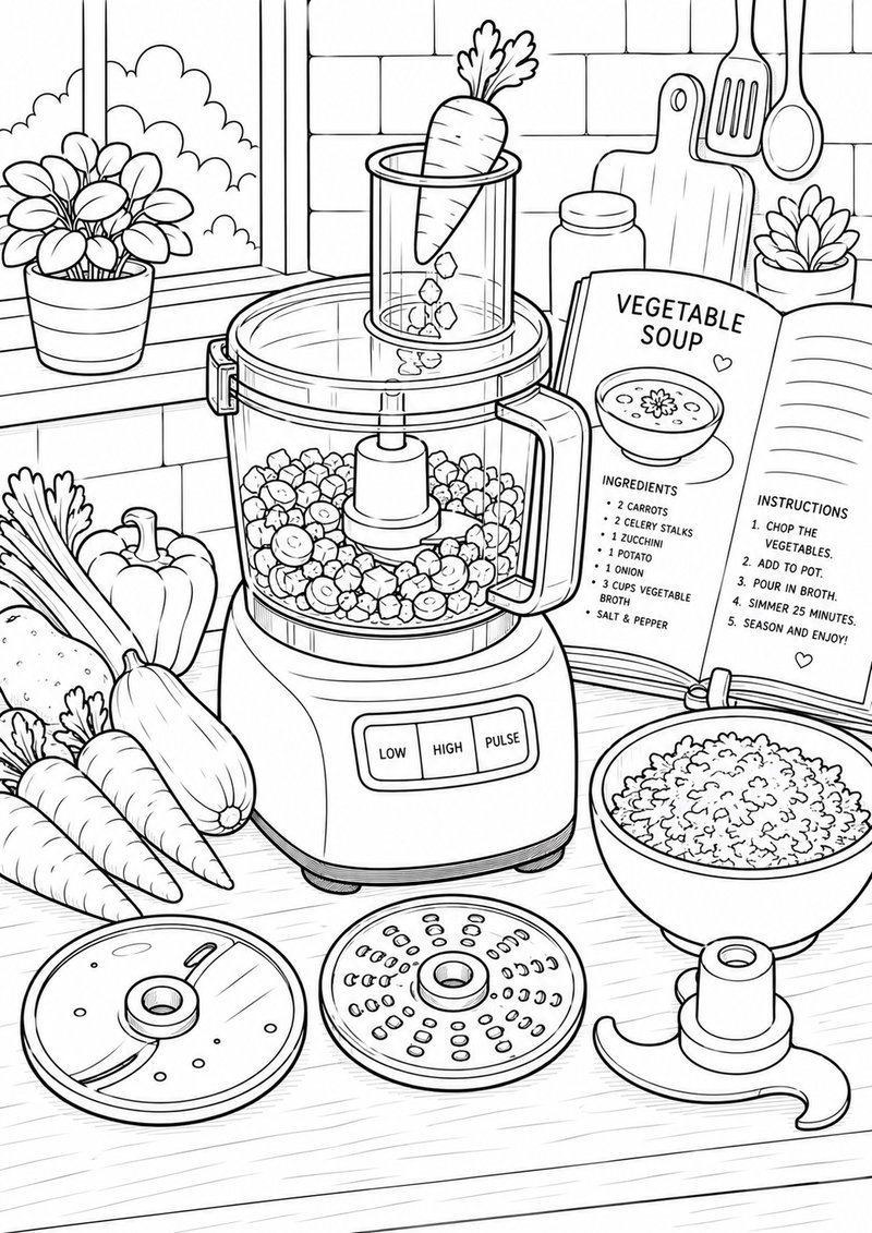 Robot De Cocina Para Colorear dibujo para colorear