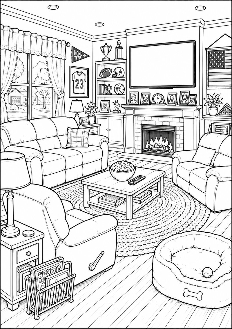 Sala De Estar 2 Para Colorear dibujo para colorear