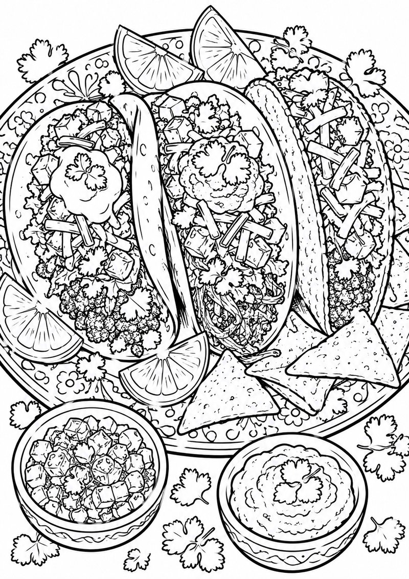 Tacos Para Colorear dibujo para colorear