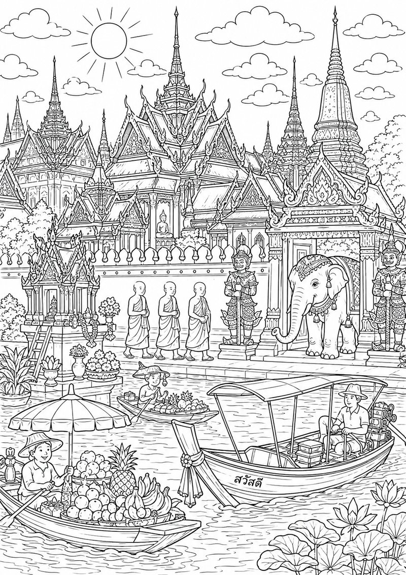 Tailandia Para Colorear dibujo para colorear