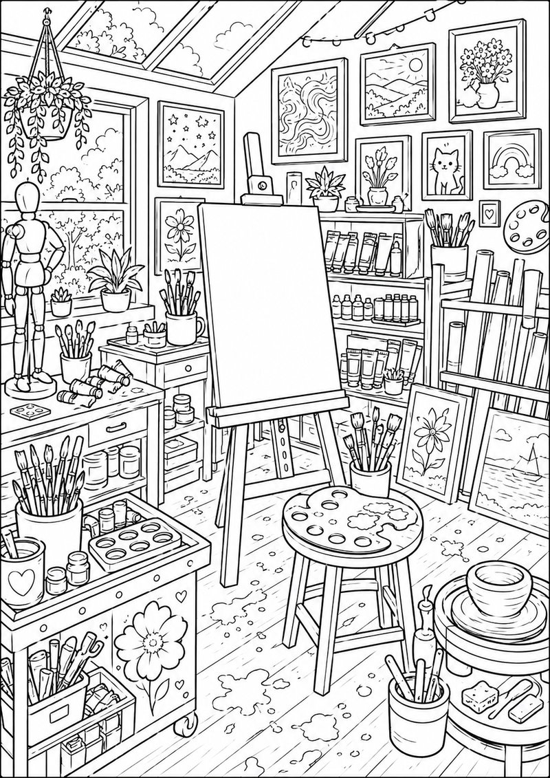 Taller De Arte Para Colorear dibujo para colorear