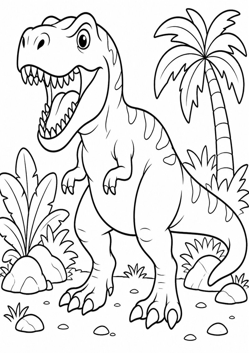 Tiranosaurio 1 Para Colorear dibujo para colorear
