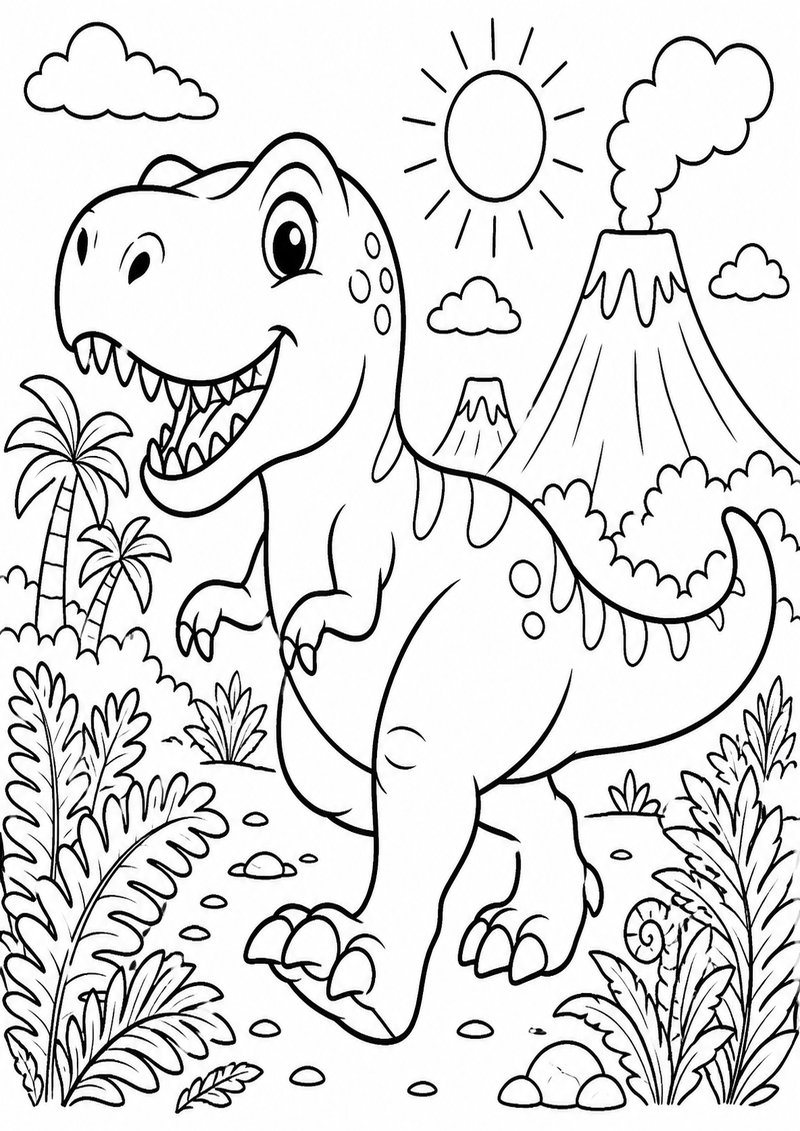 Tiranosaurio 2 Para Colorear dibujo para colorear