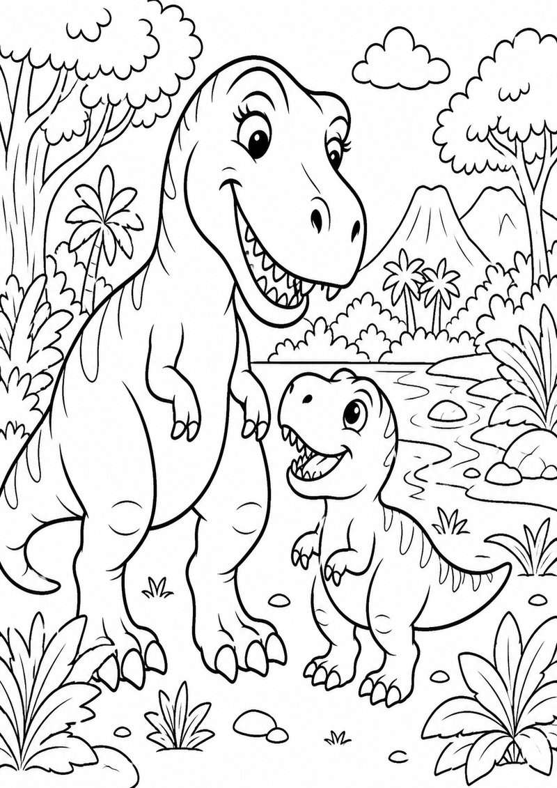 Tiranosaurio 3 Para Colorear dibujo para colorear