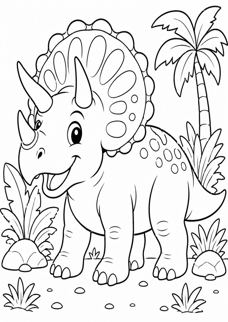 Triceratops 1 Para Colorear dibujo para colorear
