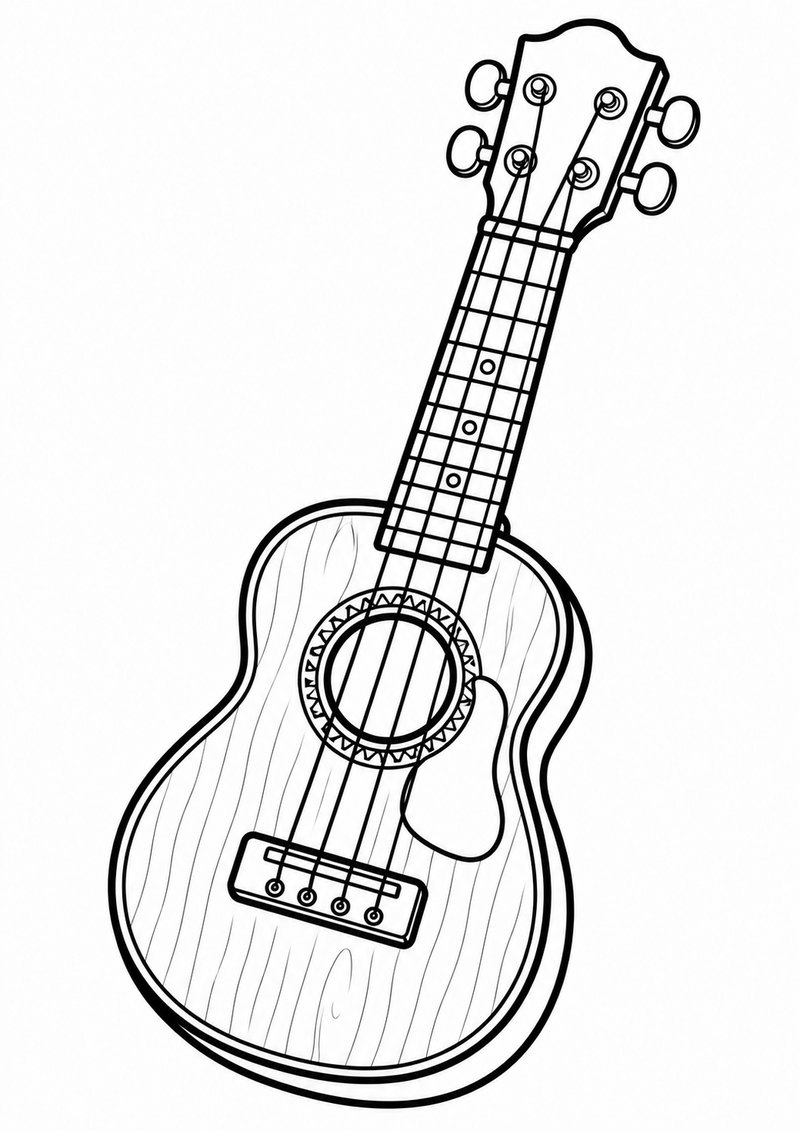 Ukelele 2 Para Colorear dibujo para colorear