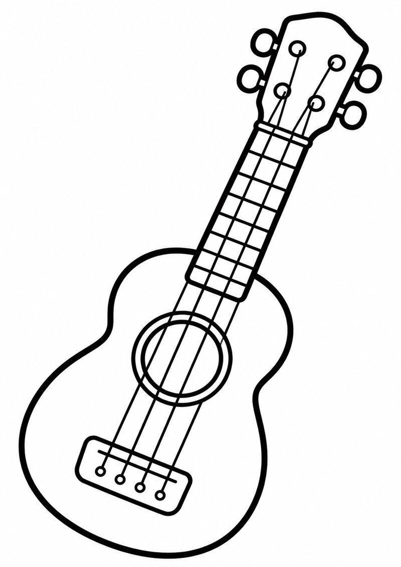 Ukelele Para Colorear dibujo para colorear