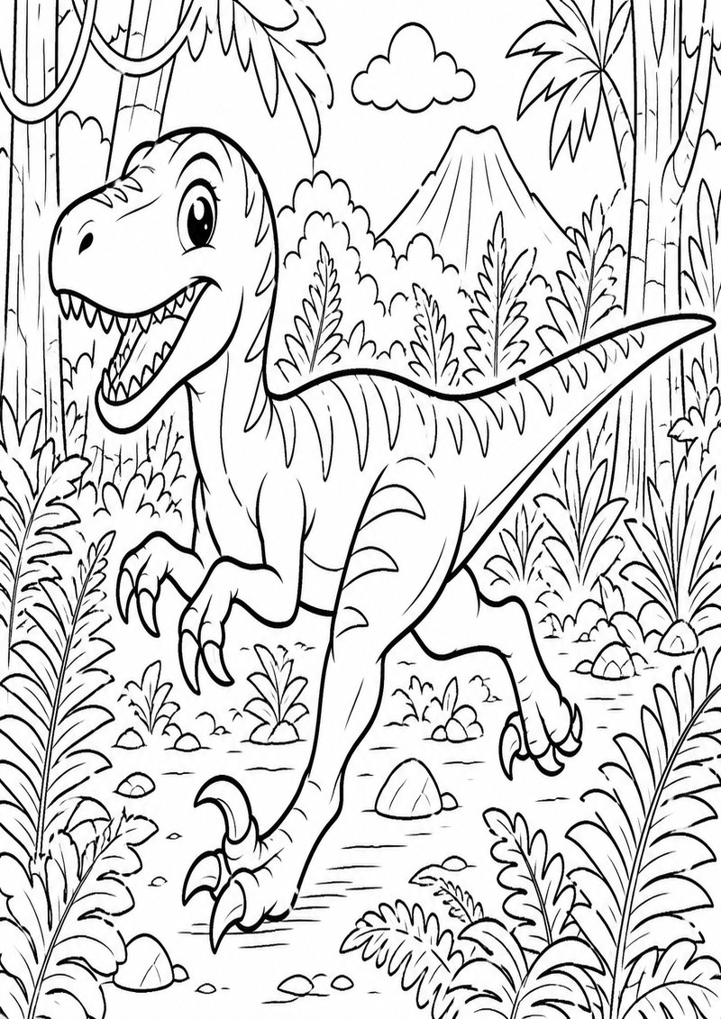 Velociraptor 1 Para Colorear dibujo para colorear